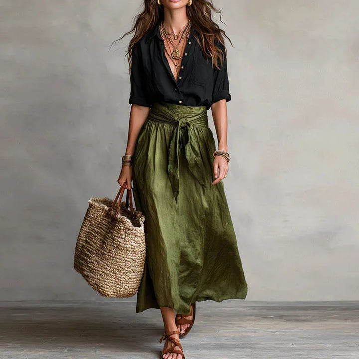 Professional & elegant women's long sleeve skirt suit, a two-piece co-ord set perfect for office or smart casual.