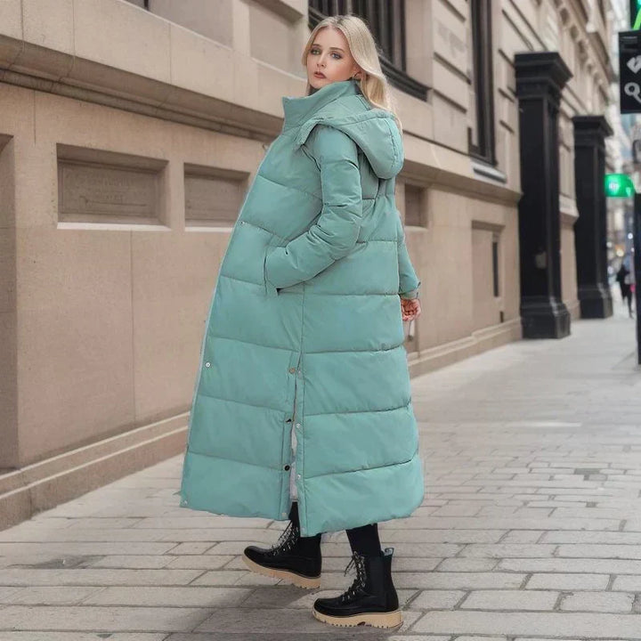 Durable long winter coat for women, cozy and chic, a must-have winter essential.