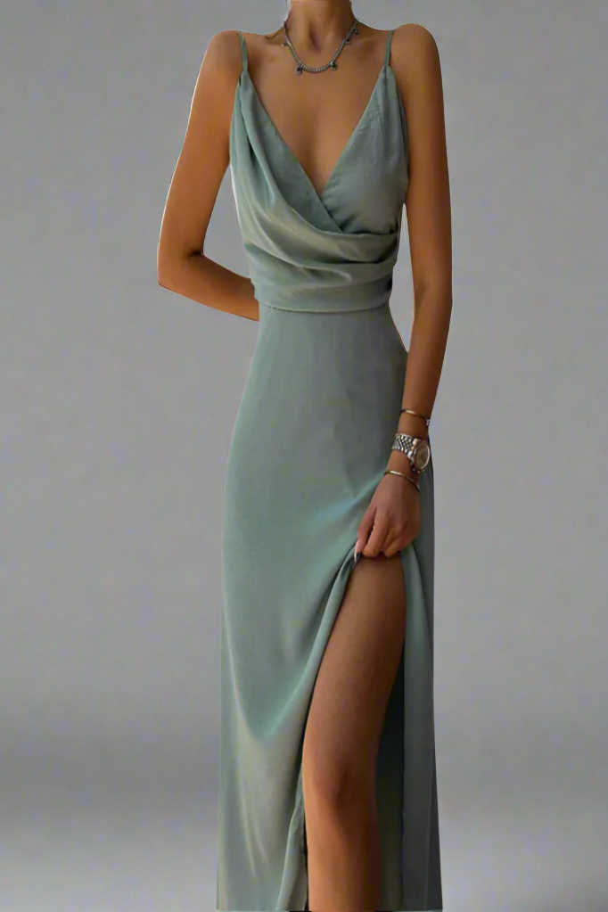 Chic women's elegant maxi party dress. Long, comfortable & versatile for evening events & special occasions.