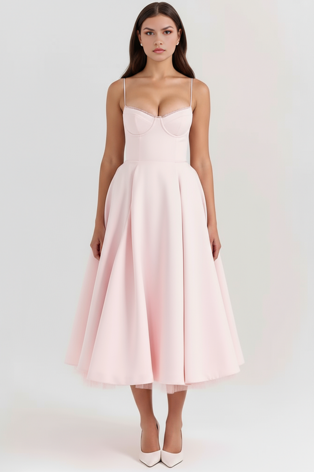 Versatile women's midi dress, elegant and feminine, suited for parties, celebrations & special events.