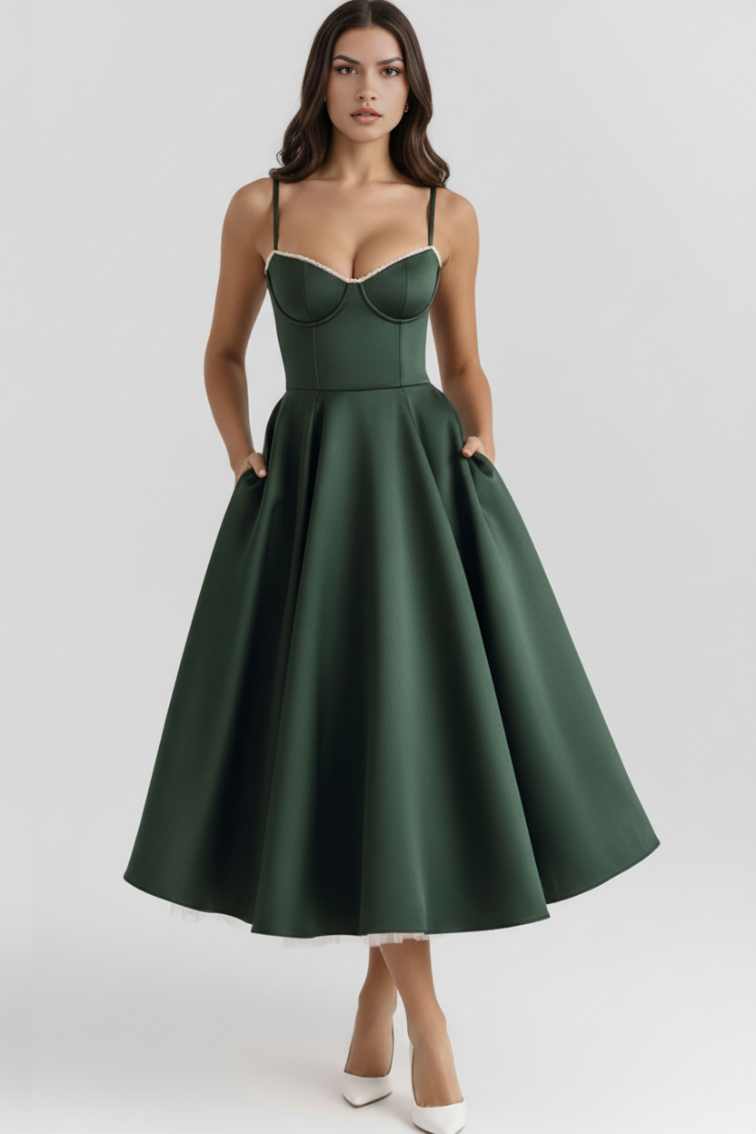 Women's elegant party midi dress, perfect for celebrations, evening events or special occasions.