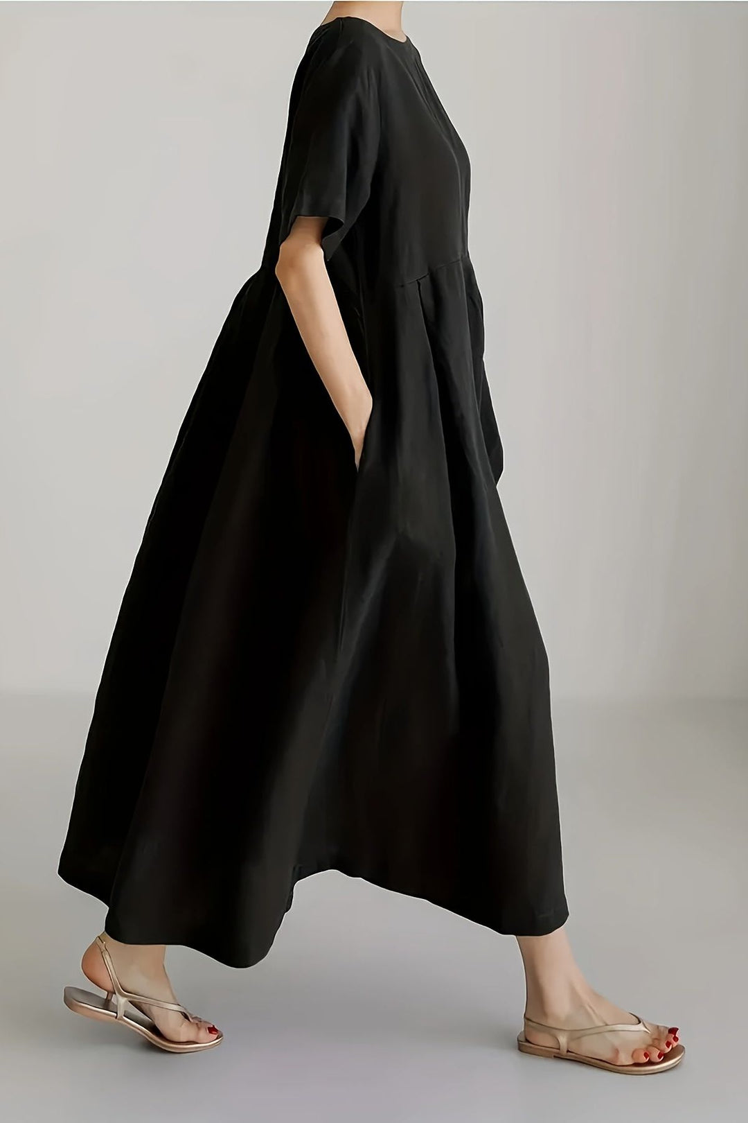 Sophisticated women's party midi dress, sleek design for a flattering look at formal events.