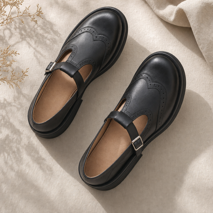 Women's orthopedic walking shoes: Mary Jane design offering supreme foot support and elegant comfort.