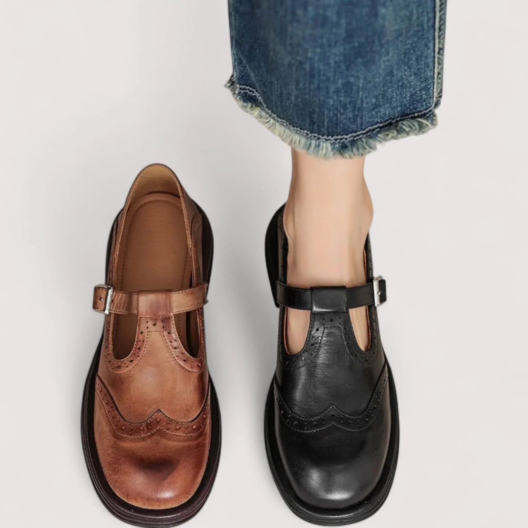Adjustable strap Mary Jane shoes for women, providing superior orthopedic comfort and foot support.