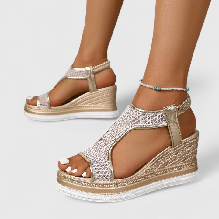 Women's elegant orthopedic footwear, perfect for summer fashion, featuring arch support and comfort.
