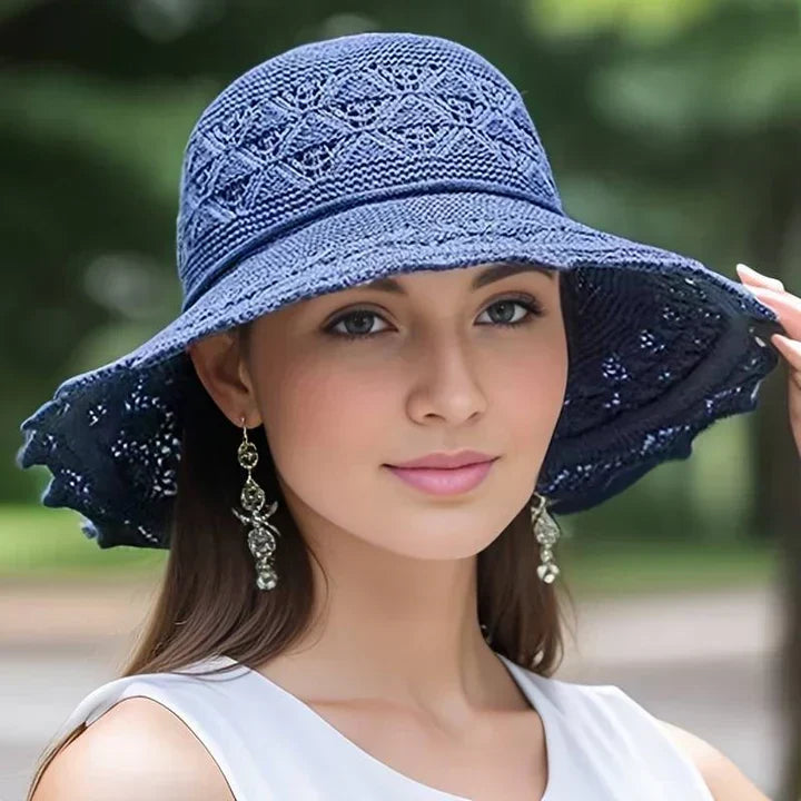 Stylish ladies' patterned sun hat, providing elegant sun protection for all your outdoor summer and travel plans.