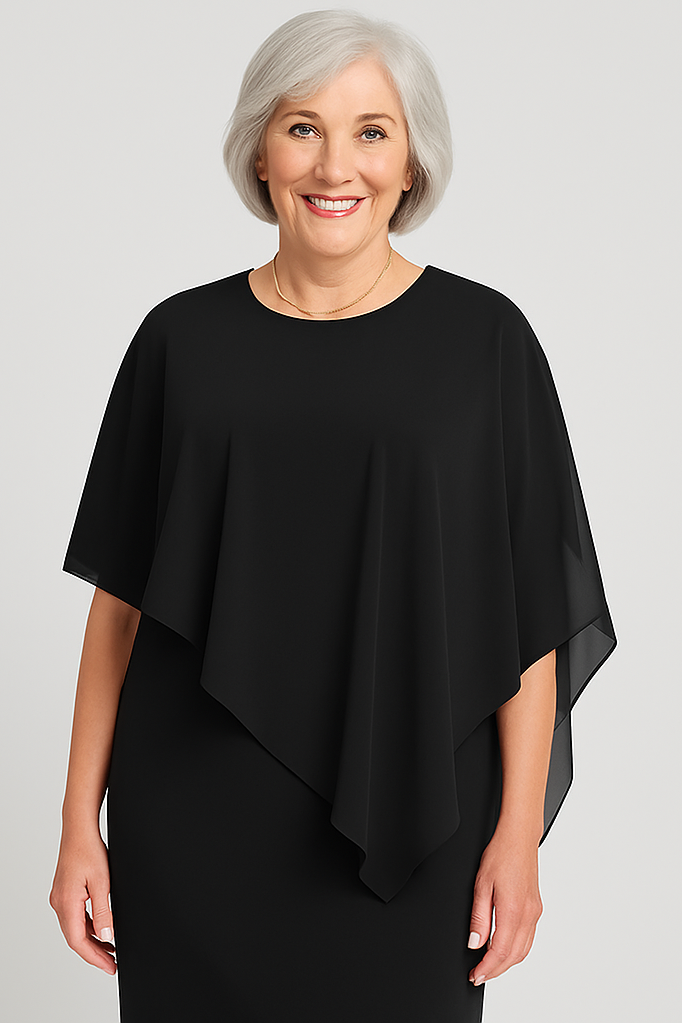 Sophisticated women's midi dress, features elegant pleats and a flattering fit for evening & occasion wear.