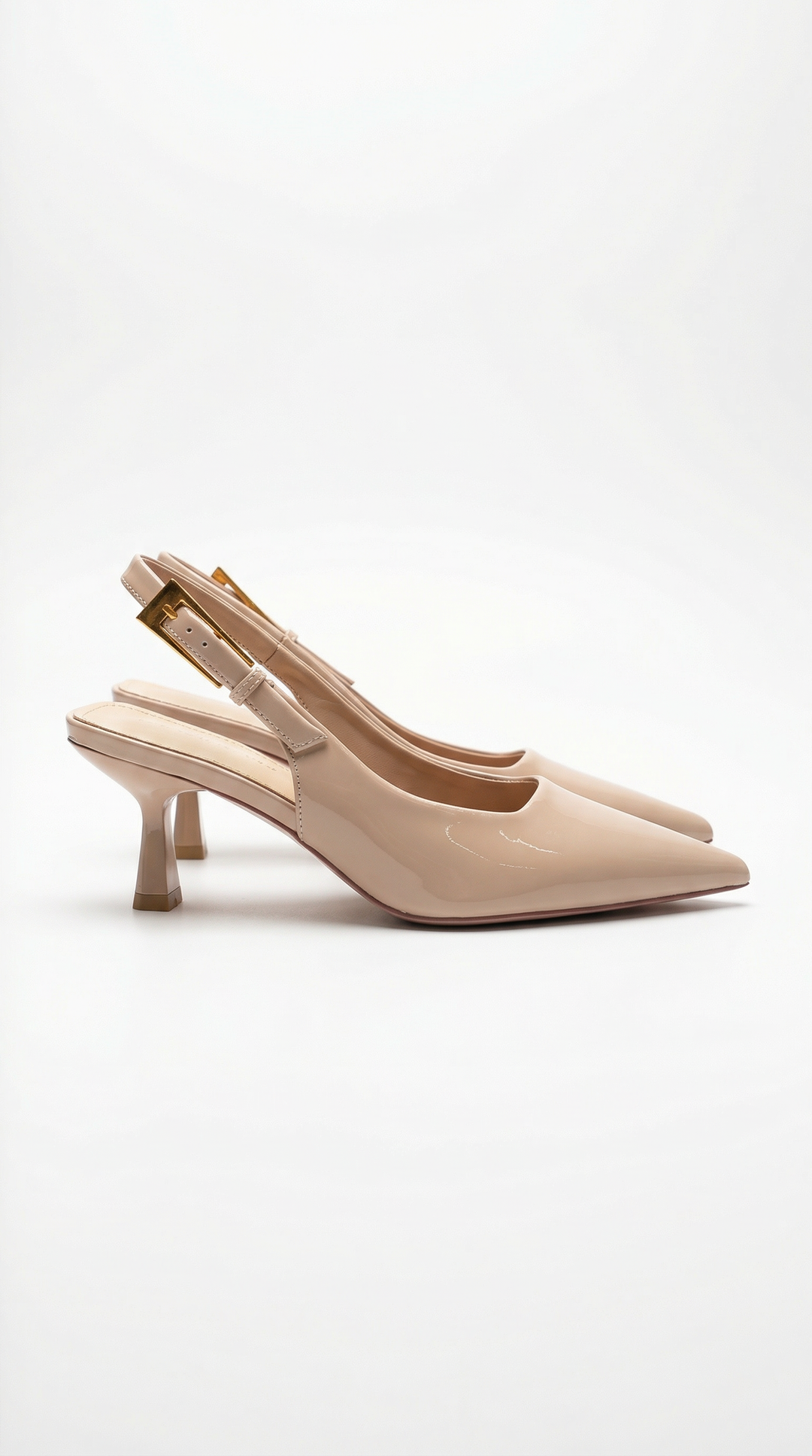 Fashionable women's pointed toe slingback kitten heels, elegant footwear for any occasion.