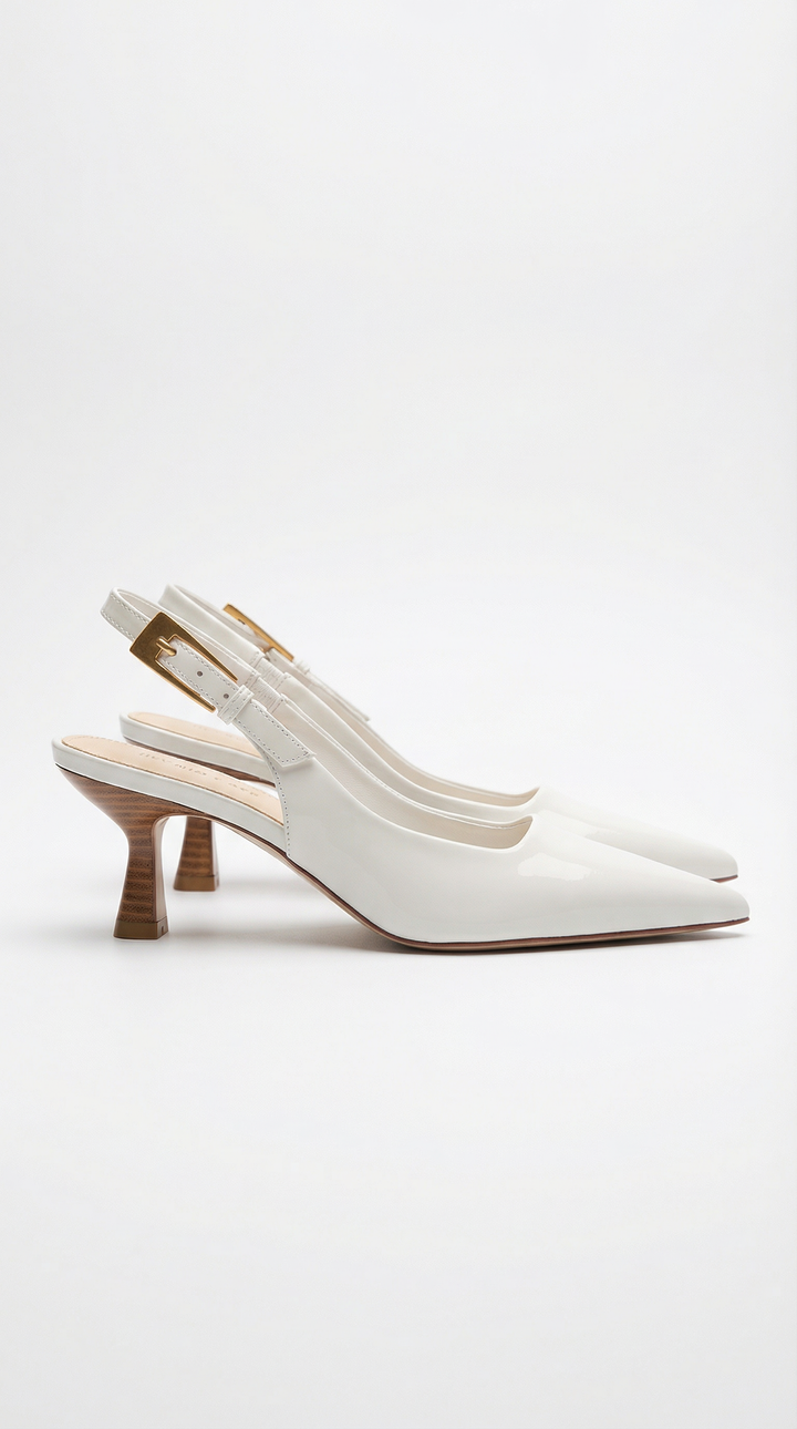 Women's elegant pointed toe kitten heel slingback pumps, a must-have for chic formal wear.
