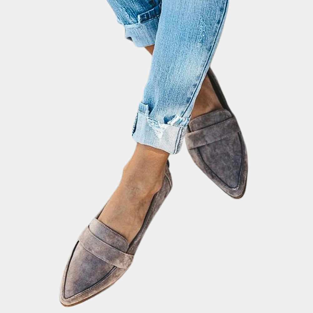 Elegant women's pointed-toe slip-on loafers for chic everyday style & office comfort.