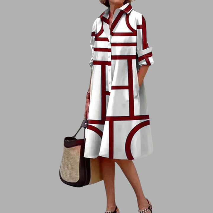 Elegant women's printed midi dress, flowy & comfortable. Perfect for summer casual wear, versatile party or day dress.