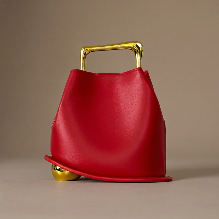 Fashionable women's elegant bucket shoulder bag made of PU leather. A structured, versatile accessory for everyday luxury.