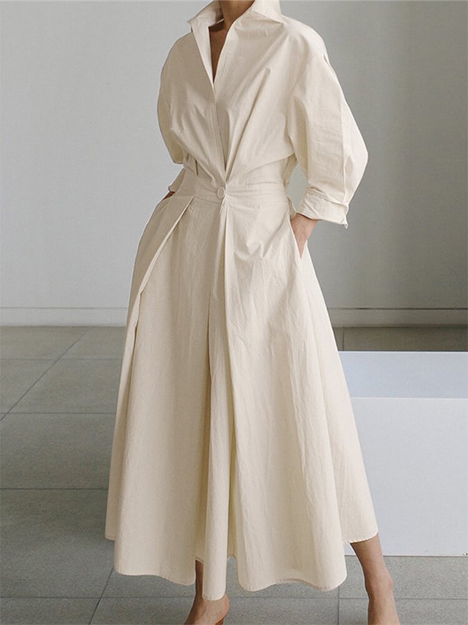 Elegant women's puff sleeve maxi dress with twist waist, perfect for spring & summer events.