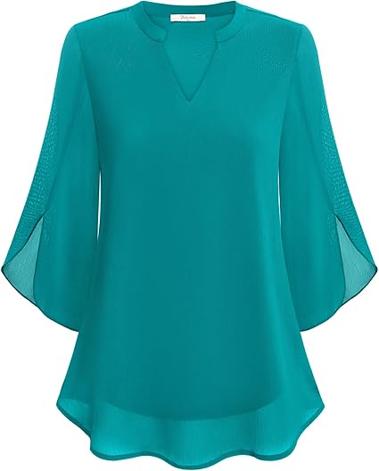 Chic women's relaxed fit blouse. Comfortable long sleeve top, great for versatile casual & office looks.