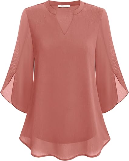 Stylish women's long sleeve blouse with a relaxed fit. Elegant top for versatile casual & office wear.