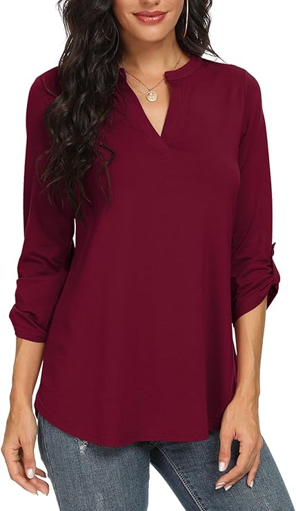 Women's stylish long sleeve blouse. Relaxed fit for comfortable casual wear, versatile & chic for spring.
