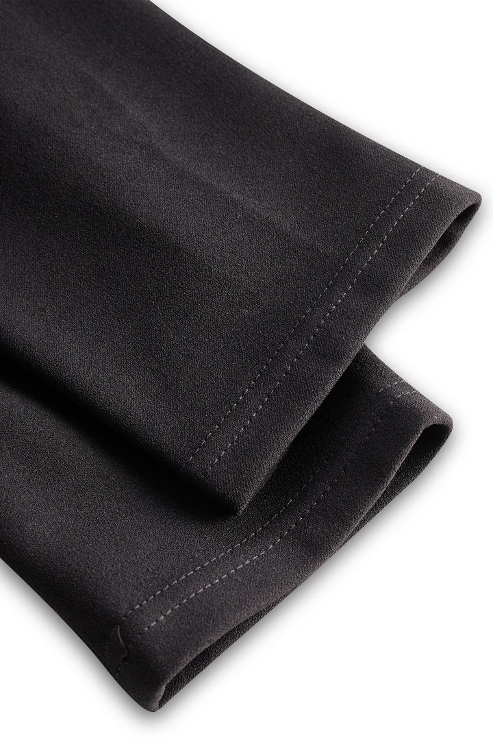 Women's sophisticated belted sheath dress with an elegant mandarin collar. Ideal for professional settings.