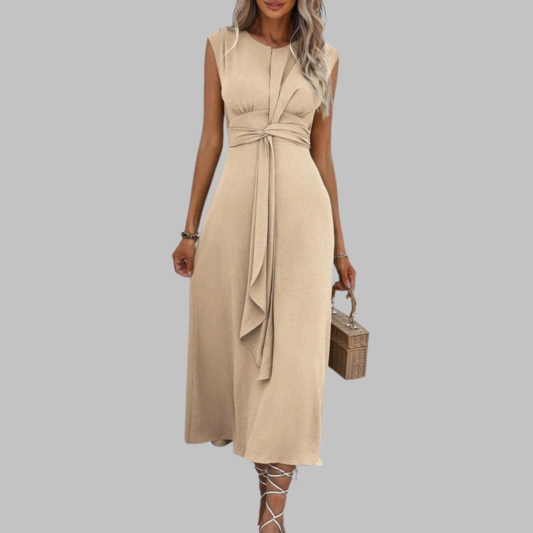 Long sleeveless round neck maxi dress for women. Elegant, flowy, and comfortable for any summer or evening event.