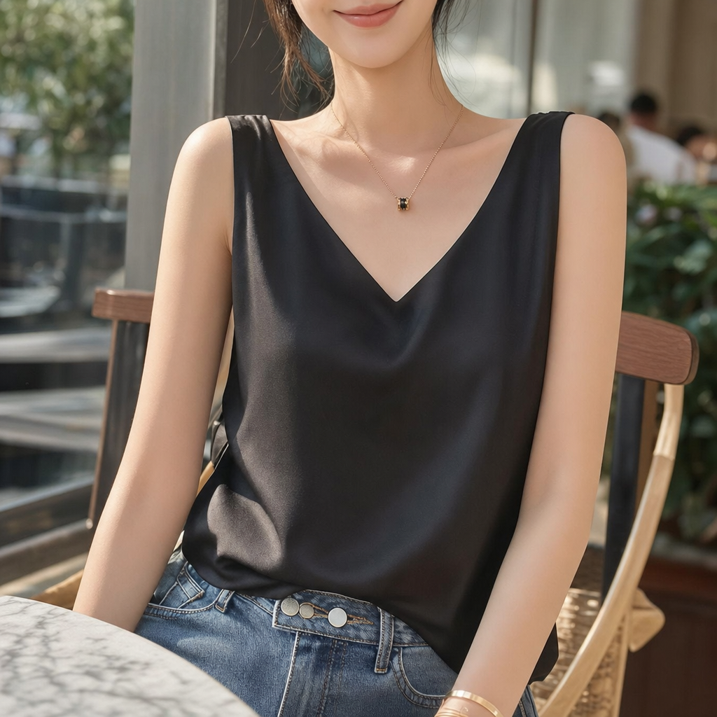 Casual women's tank top with a relaxed fit, ideal for everyday wear.