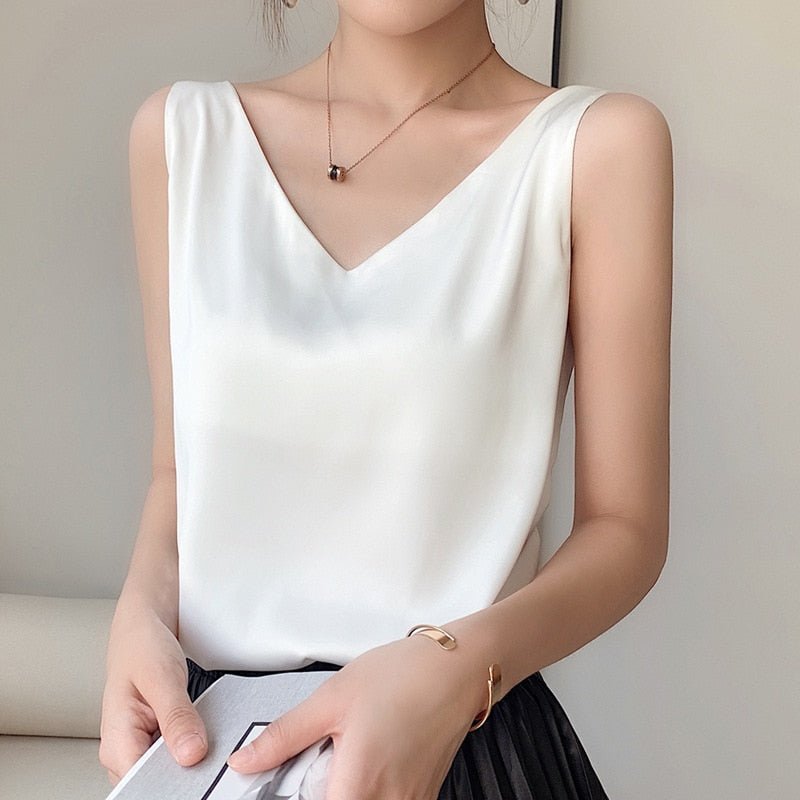Women's sleeveless summer tank top, an elegant and comfortable everyday wear essential.