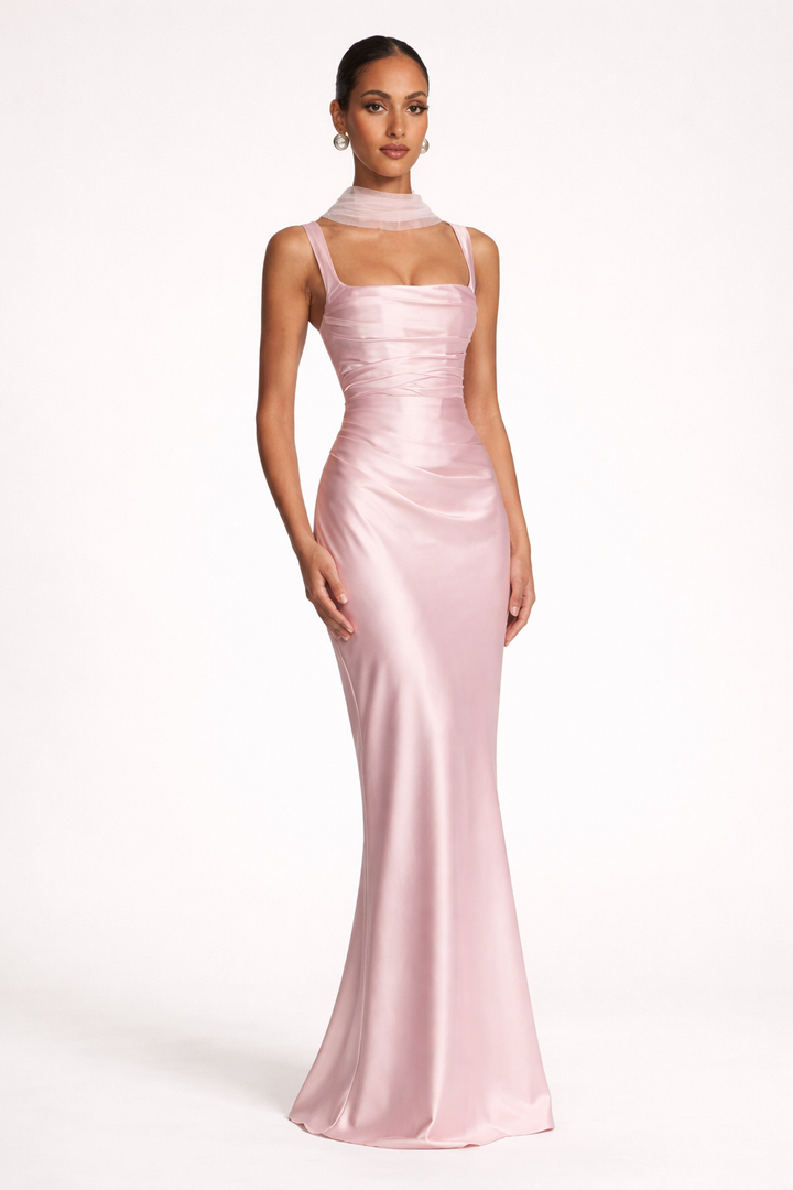 Women's elegant long sleeveless dress. Slim fit maxi for evening parties, cocktails, or formal events. Stylish & chic.