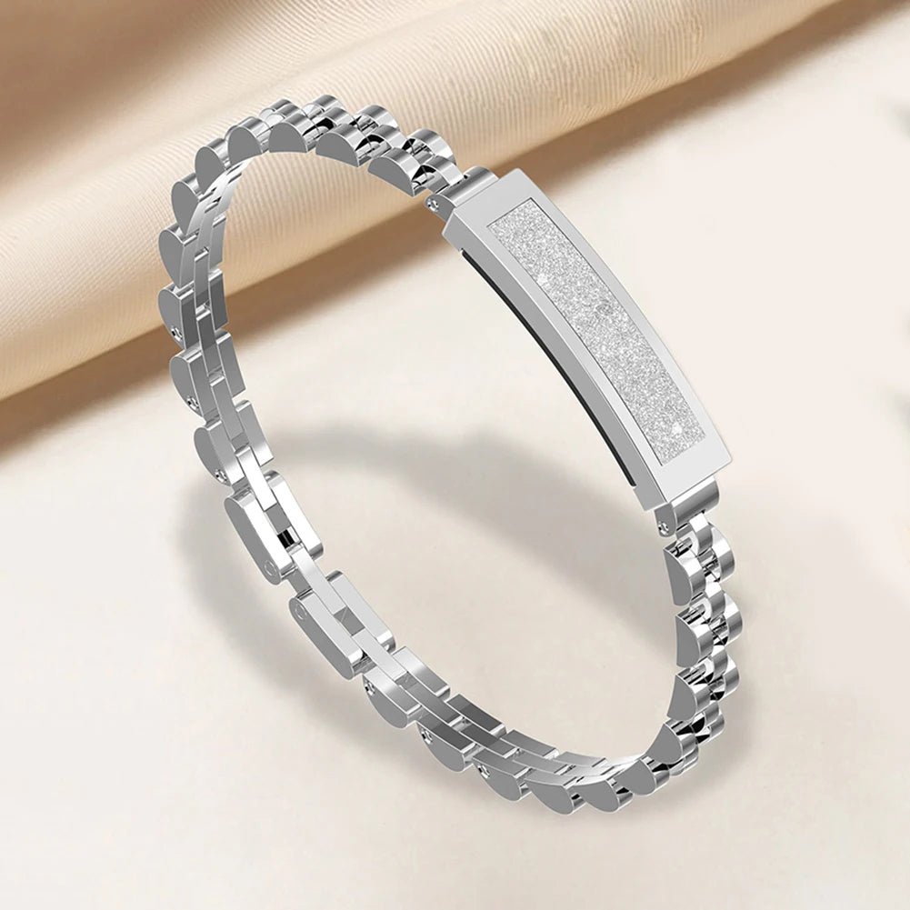 Women's multi-sport fitness tracker, health monitor & smart bracelet with notification alerts.