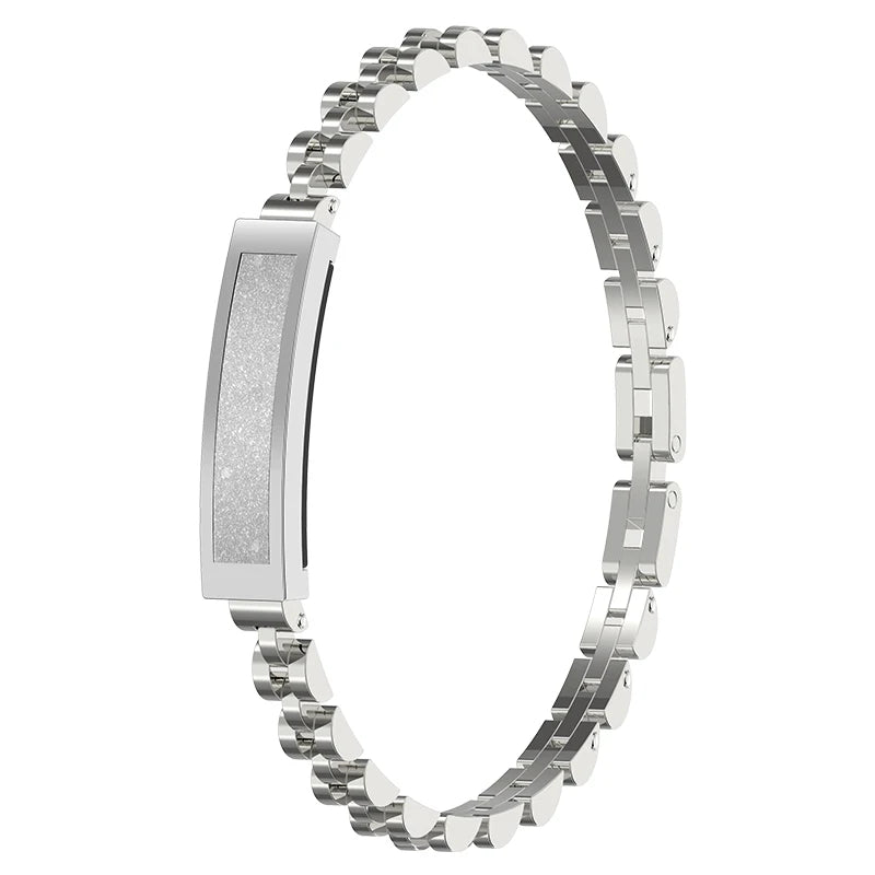 Sophisticated women's smart fitness tracker, activity monitor & health wearable with elegant design.