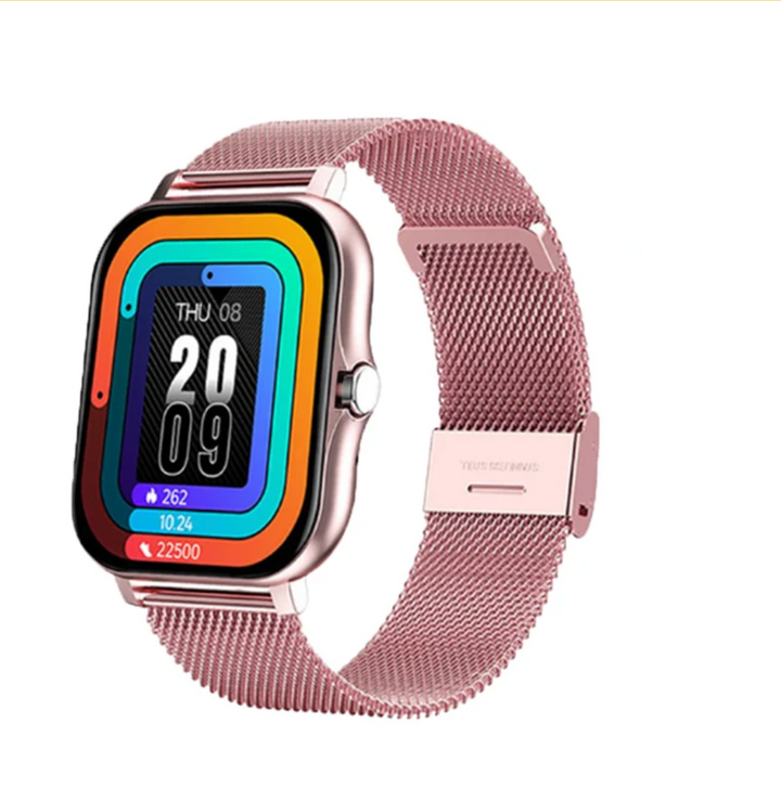 Fashionable women's digital smartwatch, elegant watch face. A stylish daily wear tech accessory & gift for her.
