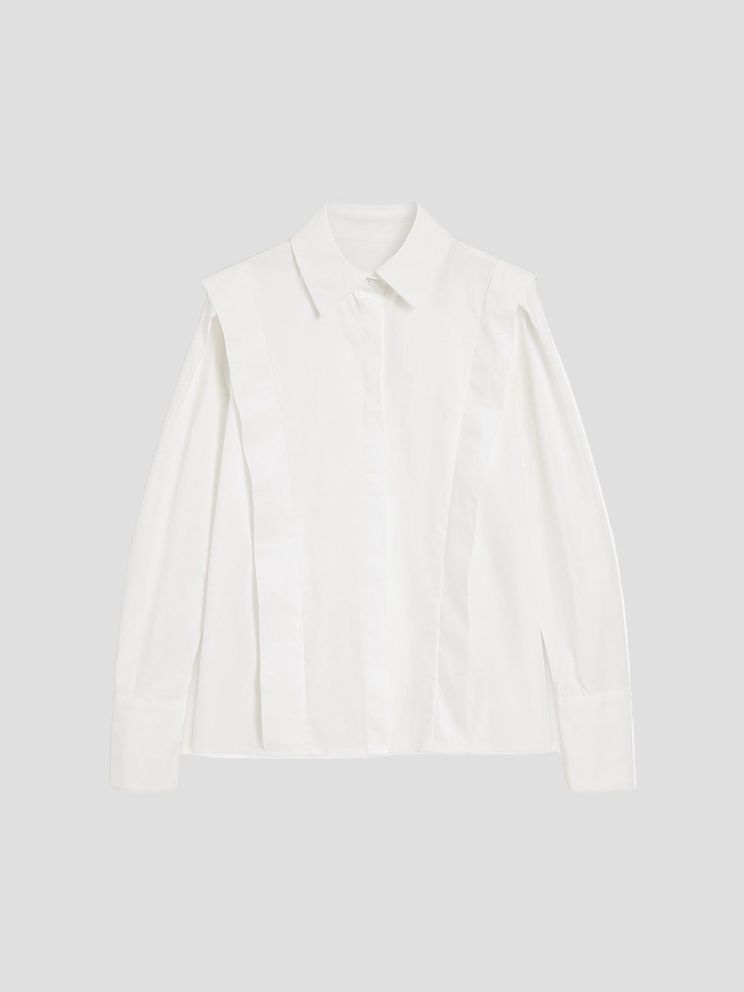 Versatile women's square neck button down long sleeve shirt. Elegant blouse for a chic casual or professional look.