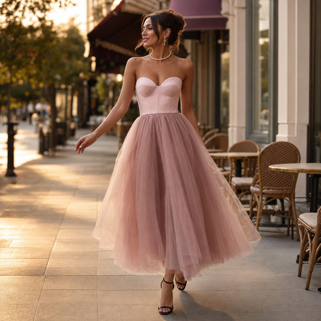 Women's formal strapless maxi evening dress. Ideal for prom, wedding guest, or elegant party attire.