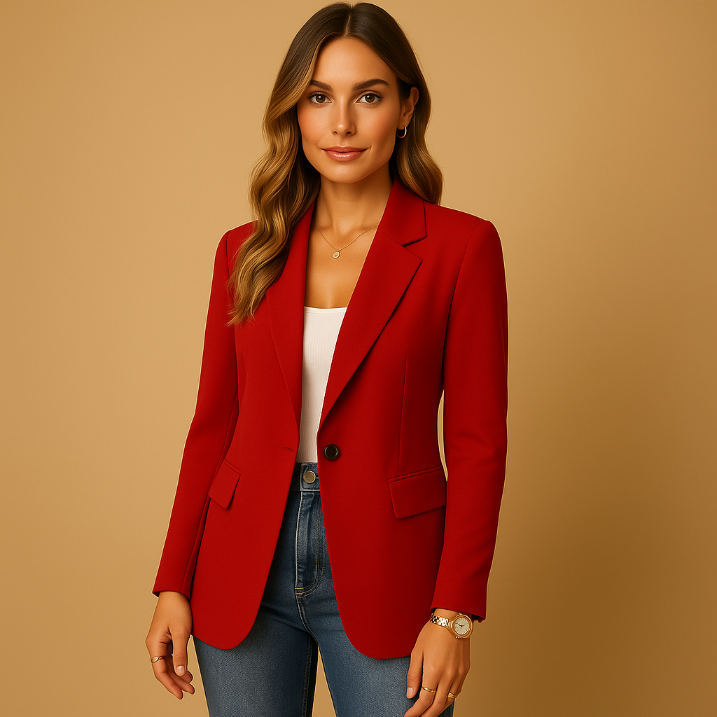 Professional women's tailored blazer jacket, perfect for office, work meetings, and corporate environments.