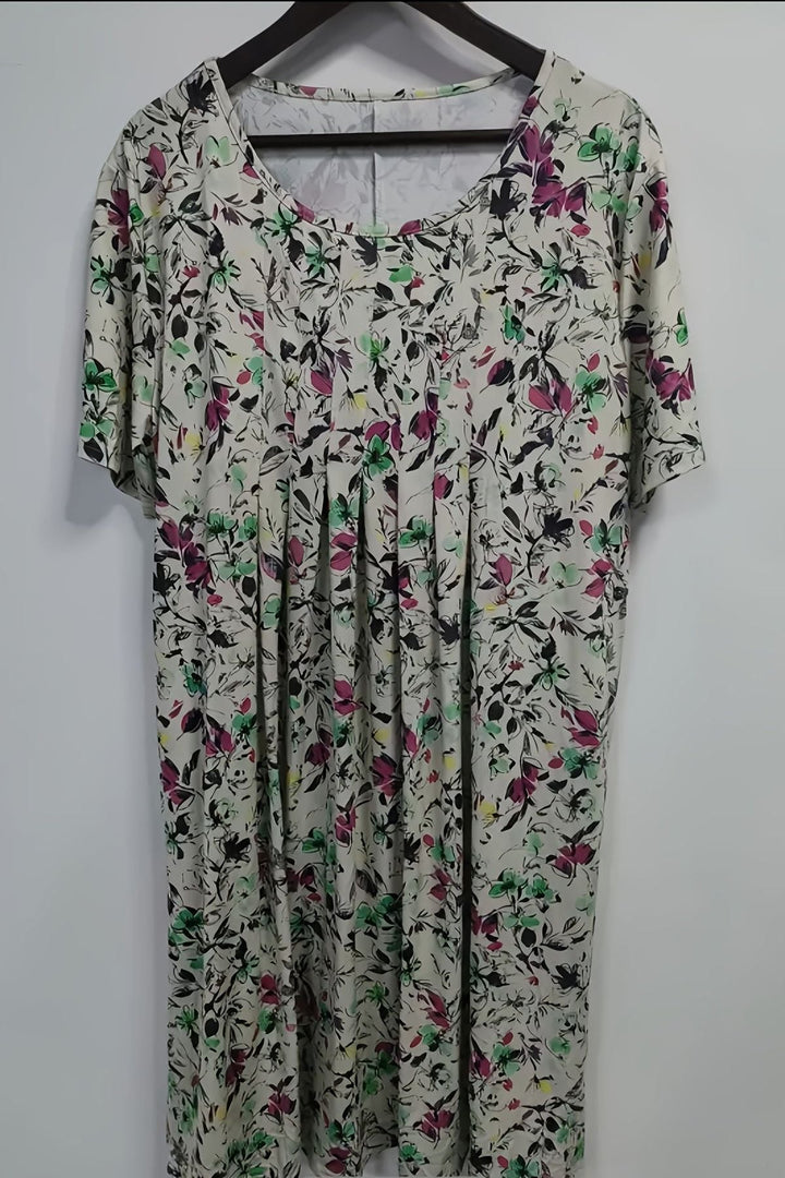 Versatile women's elegant midi dress, structured for a sophisticated look, suitable for work or formal gatherings.