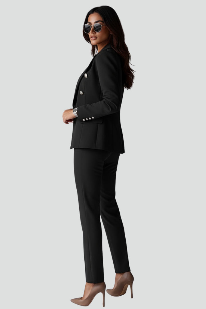 Sophisticated women's blazer set, suitable for business, work outfits, and formal attire. A smart casual choice.