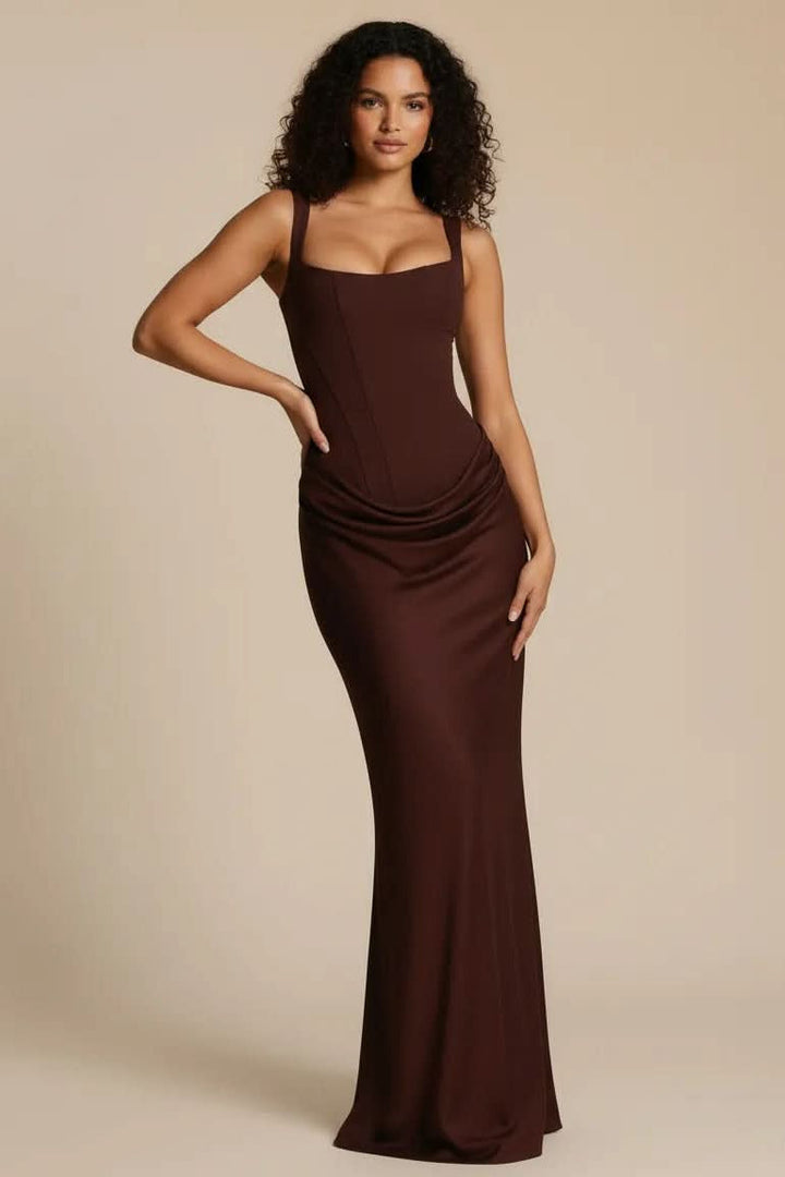 Women's Grace Tailored Midi Dress. Elegant formal wear, perfect for sophisticated occasions & party events.