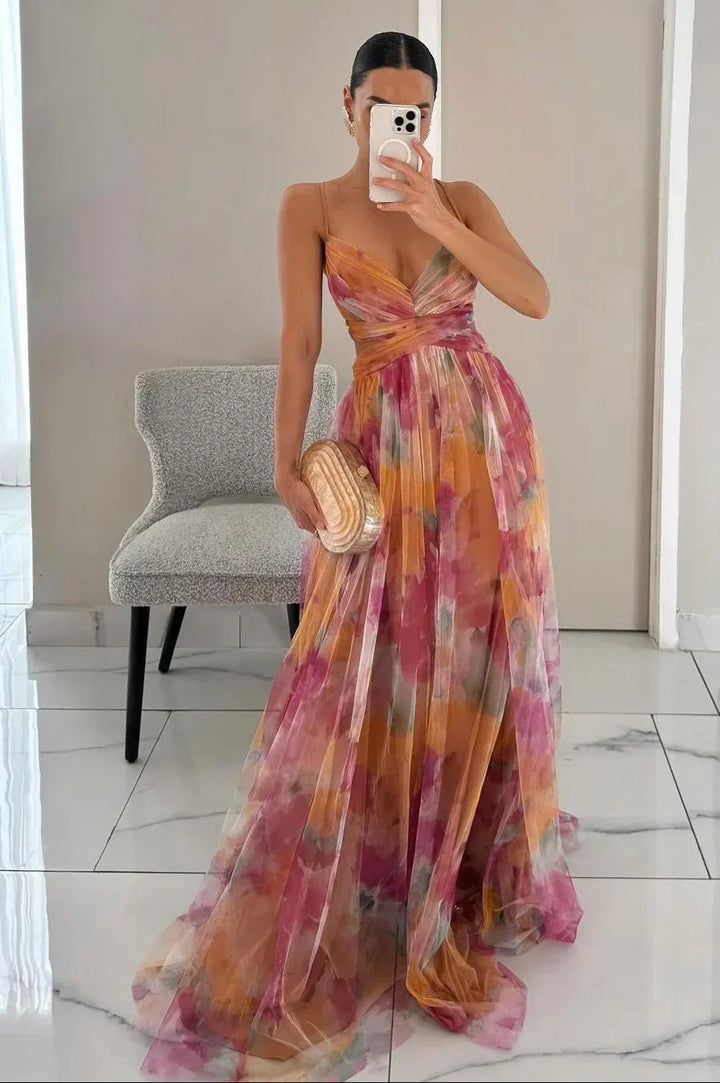 Elegant women's textured maxi dress. Perfect for sophisticated summer style with a flowy, chic design.
