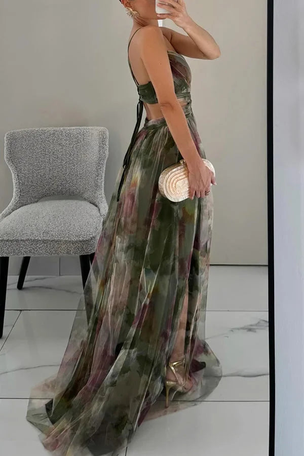 Elegant textured maxi dress for women, designed with a sophisticated flowy silhouette, ideal for chic summer style.