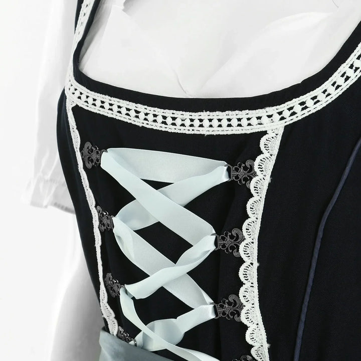 Authentic women's traditional Bavarian Dirndl dress, ideal cultural clothing for festive occasions.