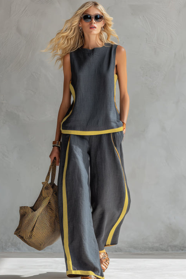 Elegant women's two-piece co-ord set, perfect for stylish summer fashion and versatile casual chic outfits.
