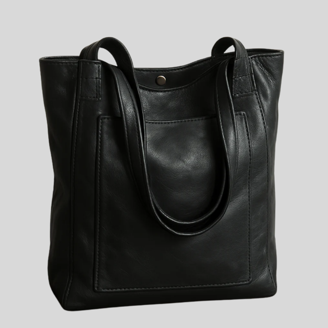 Modern black women's everyday bag, versatile as a shoulder or crossbody handbag, ideal for organized daily carry.