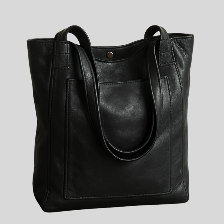 Modern black women's everyday bag, versatile as a shoulder or crossbody handbag, ideal for organized daily carry.