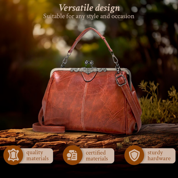 Chic black leather vintage shoulder bag for women. An elegant and versatile classic accessory.