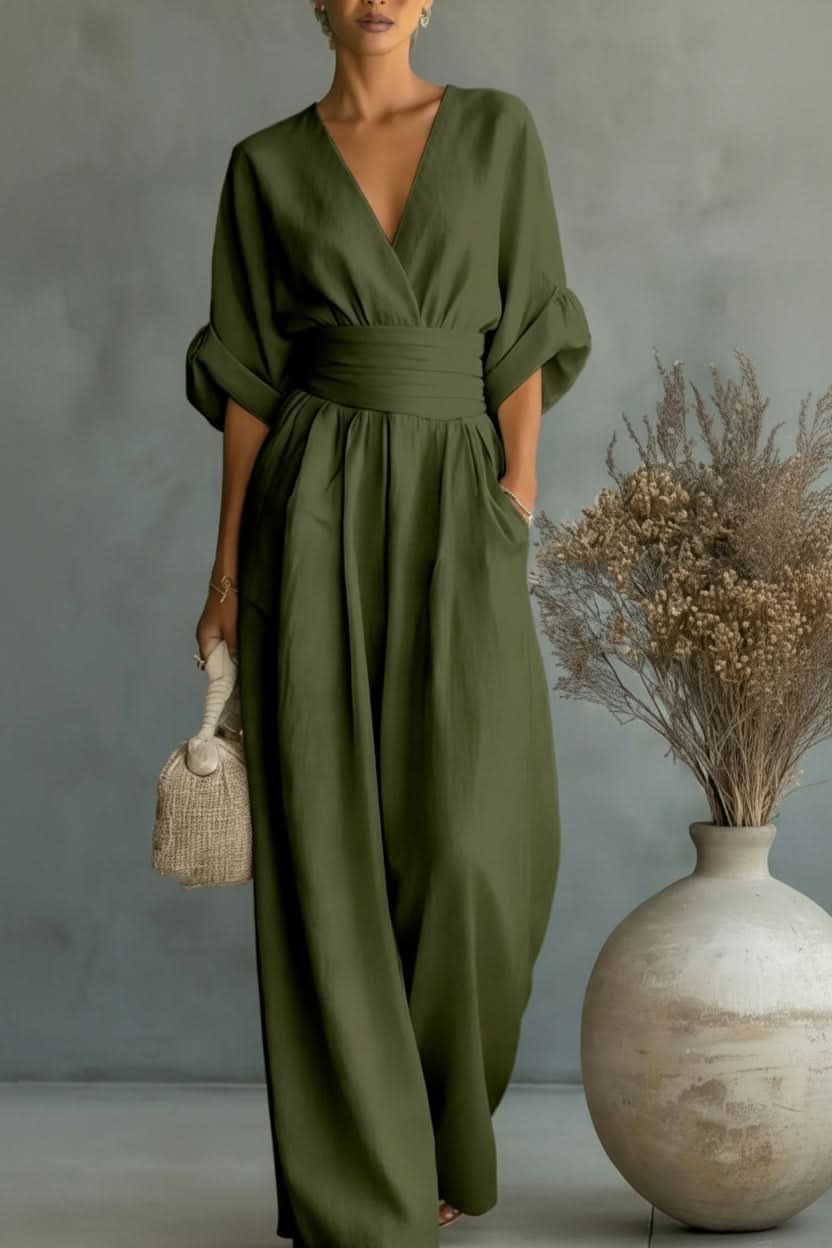 Women's timeless vintage jumpsuit, a chic one-piece for elegant style. Perfect for casual or evening wear.