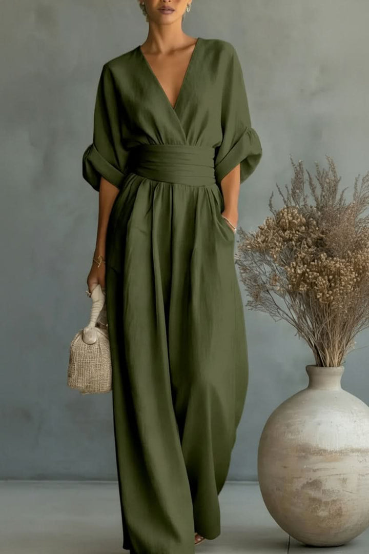 Women's timeless vintage jumpsuit, a chic one-piece for elegant style. Perfect for casual or evening wear.