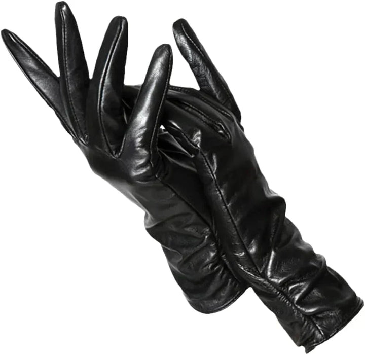 Modern women's warm winter gloves, plush and stylish handwear for cold weather fashionistas.