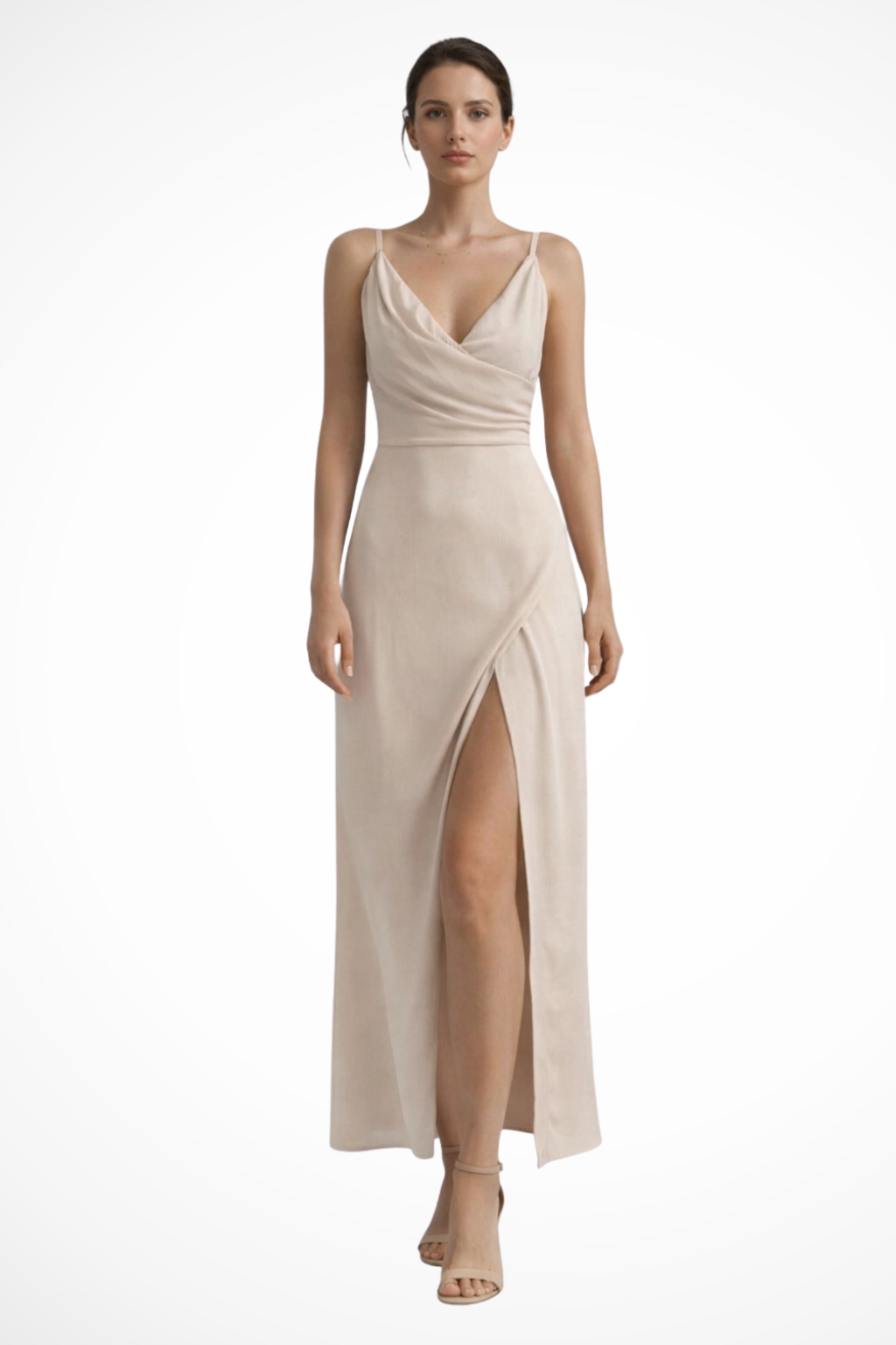 Chic women's formal evening gown, perfect as a wedding guest or special occasion party maxi dress.