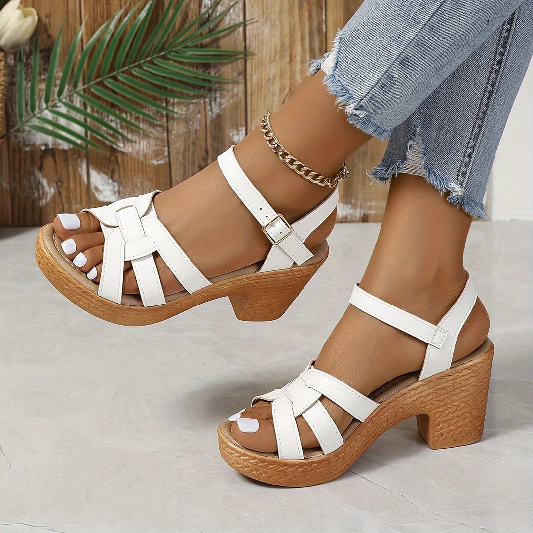 Fashionable wedge sandals for women, elevated casual footwear option.