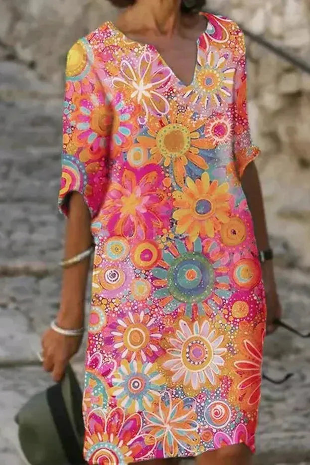 Elegant yellow A-line midi dress for women, perfect for classic everyday style & comfort.