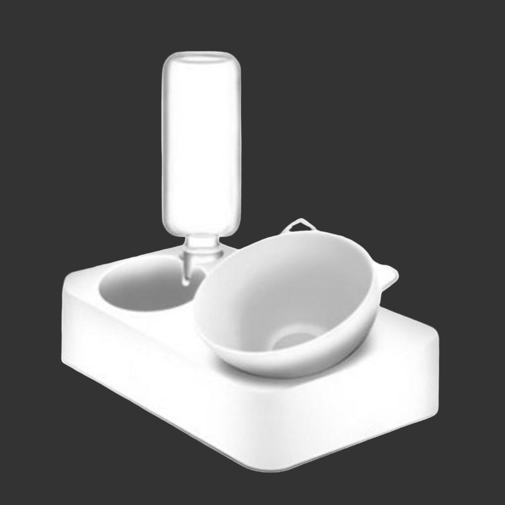 New4 cat supplies: elevated anti-vomiting bowl with automatic water dispenser for comfortable feeding