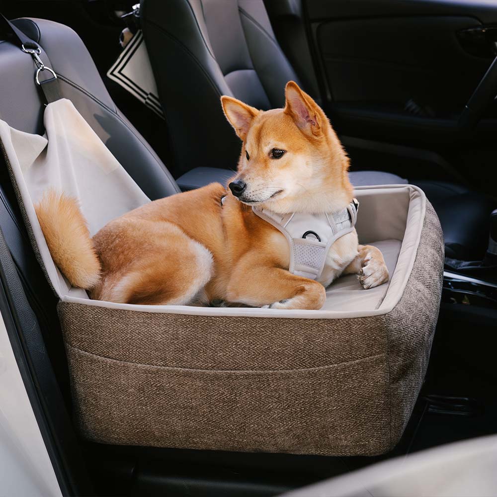 Dog safety car seat, thickened and elevated, ensuring pet comfort on long journeys