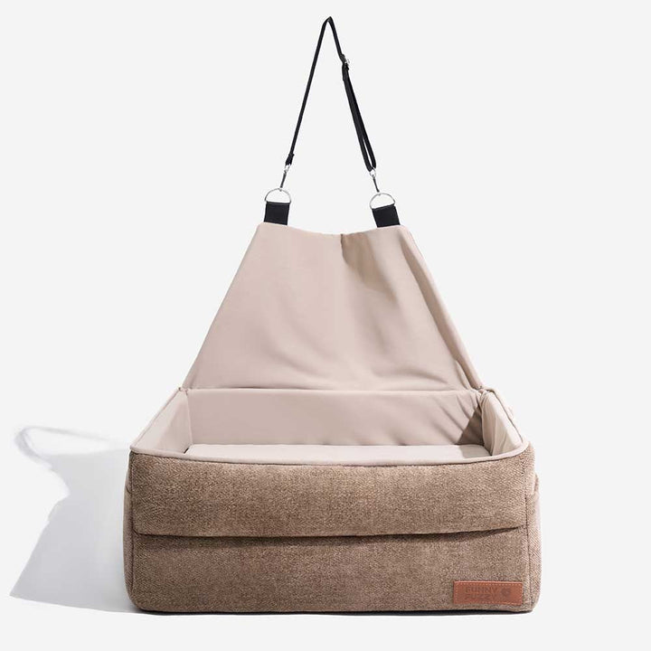 Luxury pet car accessory, elevated dog seat, washable for convenience and long-term use